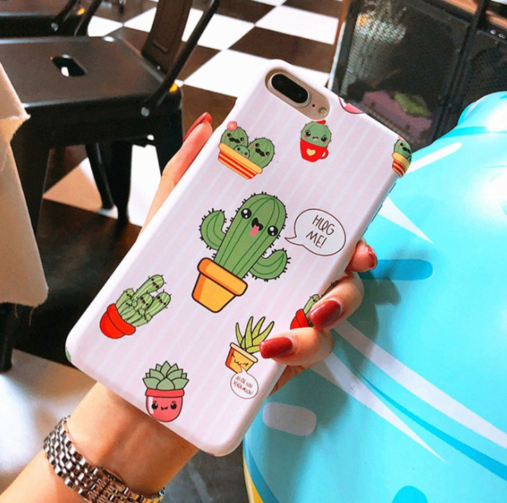 Compatible With Apple, USLION Green Cactus Case For I  Plus Flower Cartoon Animal Phone Cases For  Matte Hard PC Back Cover