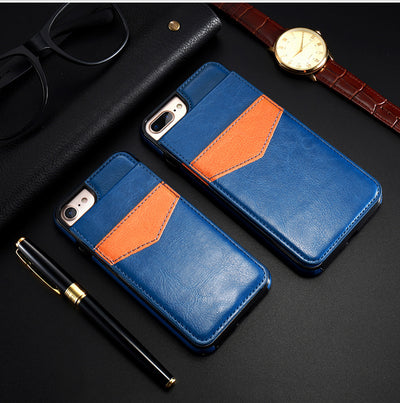 Compatible With Apple, Retro Leather Wallet Case For 8 7 6S 6 Plus Card Slot Holder Phone Cases