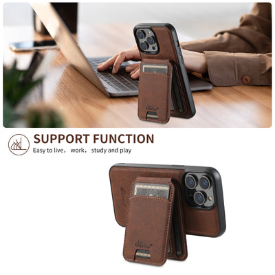 Mobile Phone Leather Phone Case Magnetic Card Holder Wireless Charger